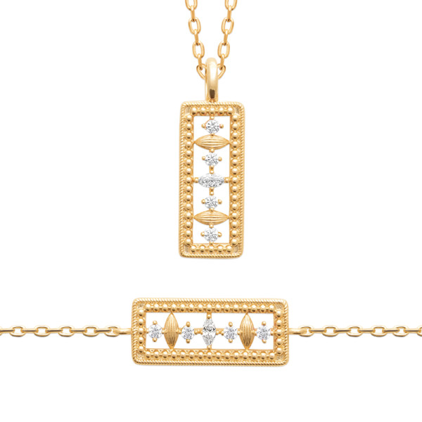 Bracelet plaqué Or 750 oxyde(s) de zirconium 