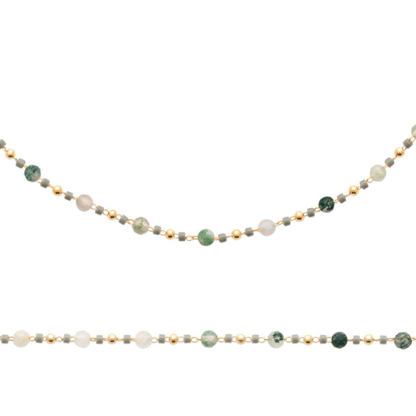 Collier plaqué Or 750 agate