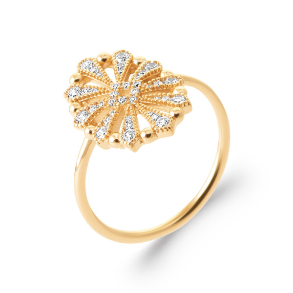 Bague plaqué Or 750 oxyde(s) de zirconium 
