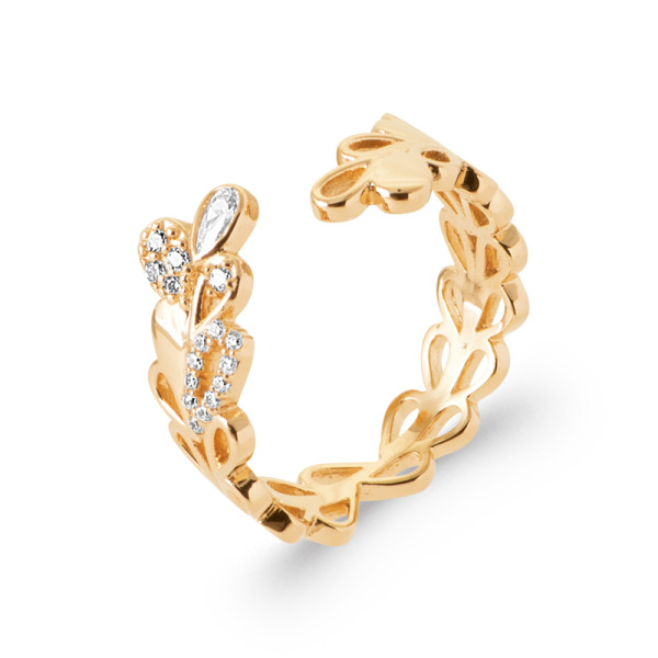 Bague plaqué Or 750 oxyde(s) de zirconium 