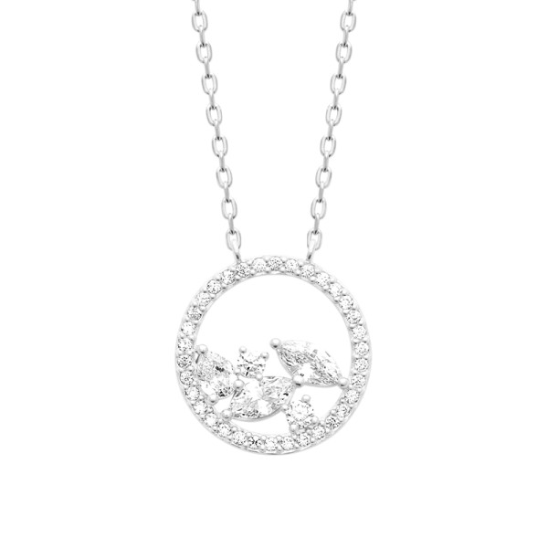 Collier argent 925 rhodié oxyde(s) de zirconium 