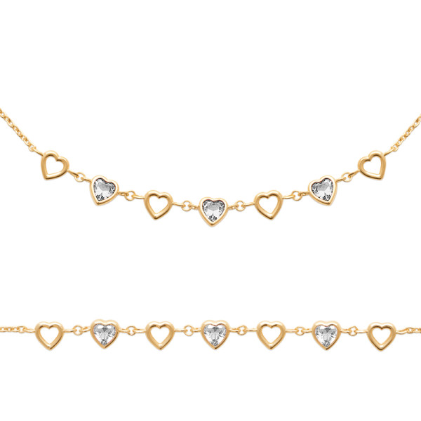 Collier plaqué Or 750 oxyde(s) de zirconium 