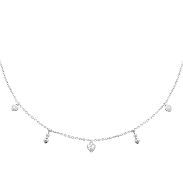 Collier argent 925 rhodié oxyde(s) de zirconium 
