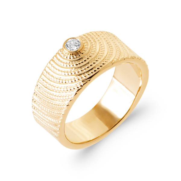 Bague plaqué Or 750 oxyde(s) de zirconium 
