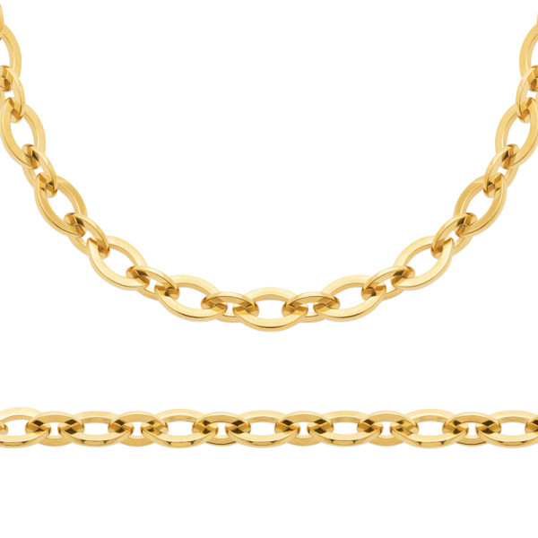 Collier acier plaquage doré dorÃ