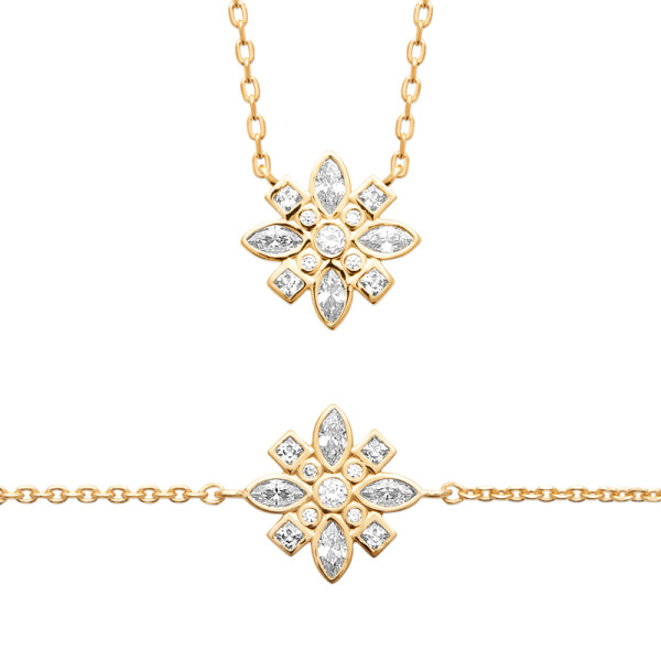 Collier plaqué Or 750 oxyde(s) de zirconium 