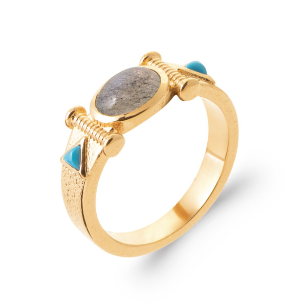 Bague plaqué Or 750 labradorite