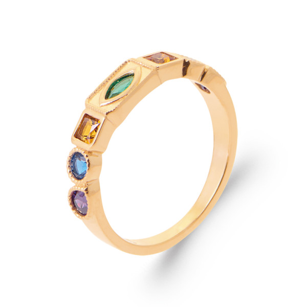 Bague plaqué Or 750 pierre(s) synthétique(s)