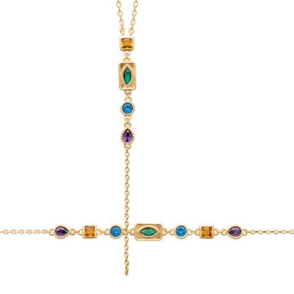 Collier plaqué Or 750 pierre(s) synthétique(s)