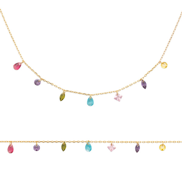 Collier plaqué Or 750 pierre(s) synthétique(s)