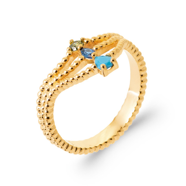 Bague plaqué Or 750 pierre(s) synthétique(s)
