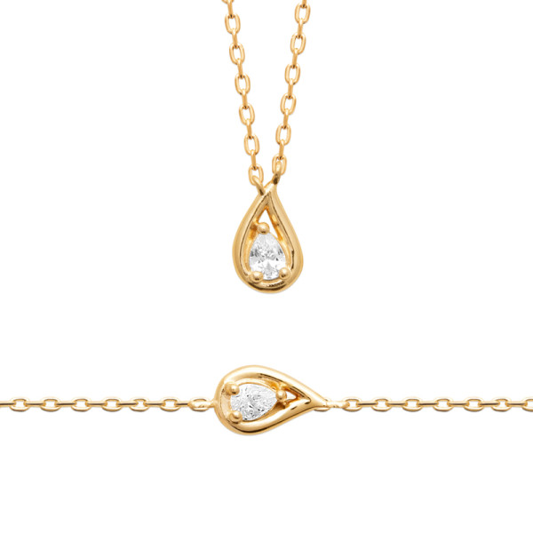 Collier plaqué Or 750 oxyde(s) de zirconium 