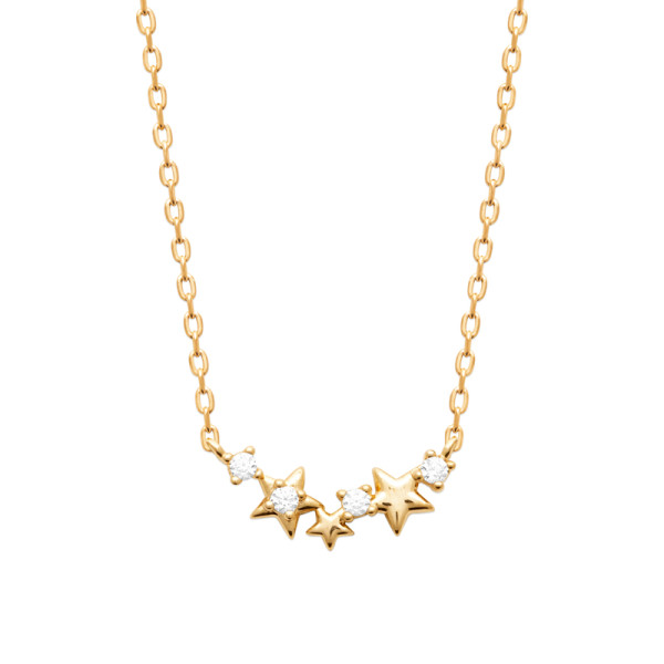 Collier plaqué Or 750 oxyde(s) de zirconium 