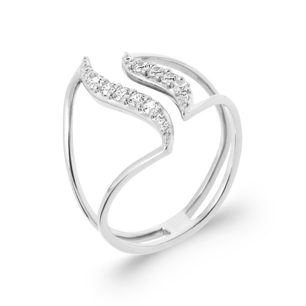 Bague argent 925 rhodié oxyde(s) de zirconium 