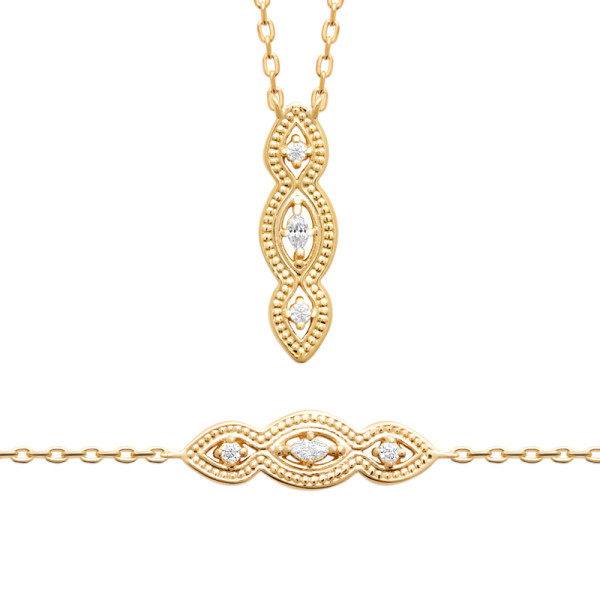 Collier plaqué Or 750 oxyde(s) de zirconium 