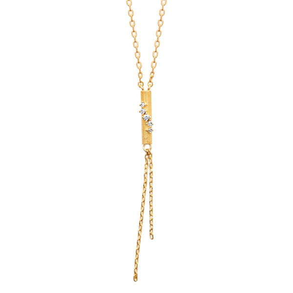 Collier plaqué Or 750 oxyde(s) de zirconium 