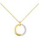 Collier 42cm oxyde(s) de zirconium Or Jaune 375 rhodiée