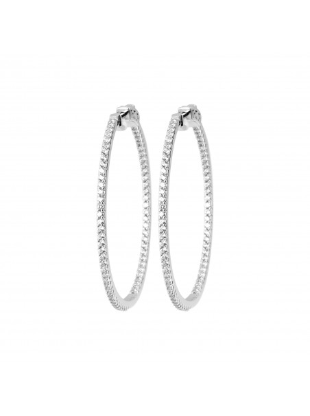 Créoles argent ciselées clip diamètre 40mm