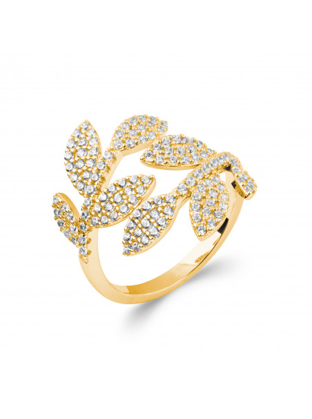 Bague plaqué Or 750 oxyde de zirconium