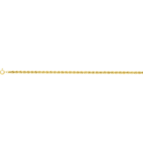 Bracelet or jaune m.corde 3.5mm 750 millièmes