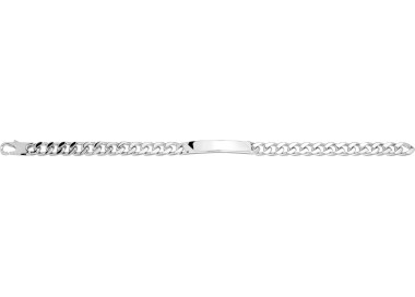 Gourmette plaque fantaisie argent 18cm