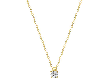 Collier oxyde de zirconium plaqué Or 42cm