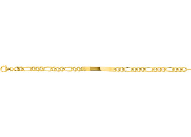 Gourmette maille figaro alterné 1+3 plaque fantaisie plaqué Or 18cm