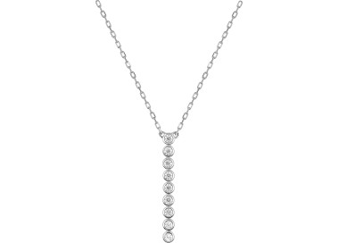 Collier 42cm oxyde(s) de zirconium Or Blanc 375