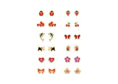 Boucles d'oreilles clou Kit.12 laqué Or Jaune 375