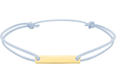 Bracelet indentité cordon .bleu Or Jaune 375