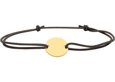 Bracelet cordon noir motif Or Jaune 375