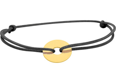 Bracelet cordon noir motif Or Jaune 375
