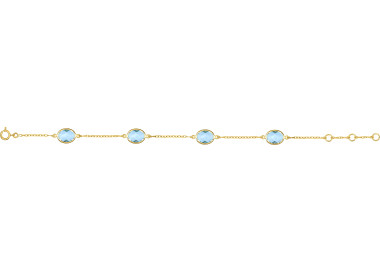 Bracelet oxyde(s) de zirconium topaze bleue traitée Or Jaune 375