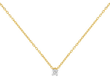 Collier diamant 0.10 bicolore Or 375