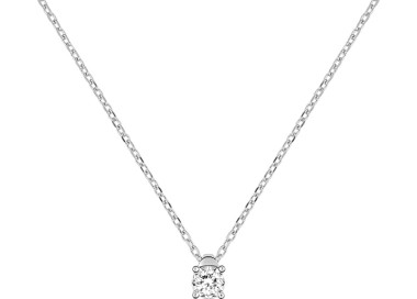Collier diamant 0.10ct Or Blanc 375