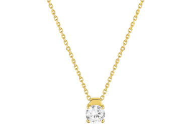 Collier 42cm oxyde de zirconium Or Jaune 375