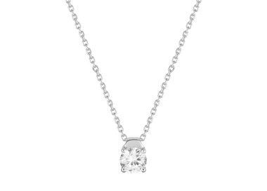 Collier 42cm oxyde de zirconium Or Blanc 375