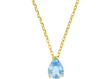 Collier topaze bleue traitée Or Jaune 375