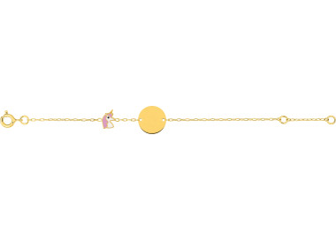 Gourmette bébé laqué Or Jaune 375 14cm