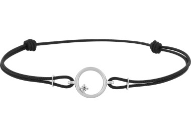 Bracelet cordon oxyde(s) de zirconium Or Blanc 375