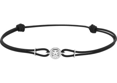 Bracelet cordon oxyde(s) de zirconium Or Blanc 375