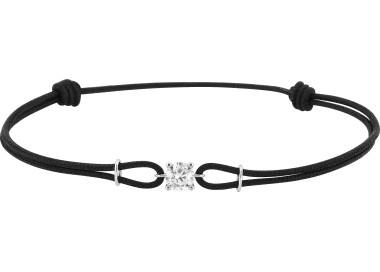 Bracelet cordon oxyde(s) de zirconium Or Blanc 375