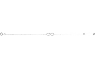 Bracelet infini oxyde(s) de zirconium Or Blanc 375 18cm