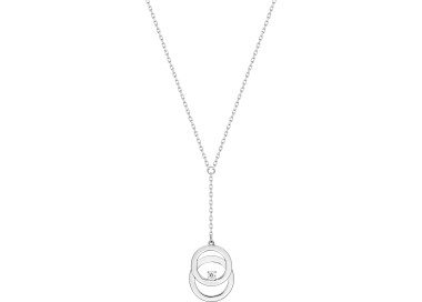 Collier oxydes de zirconium Or Blanc 375