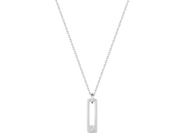 Collier oxyde(s) de zirconium Or Blanc 375