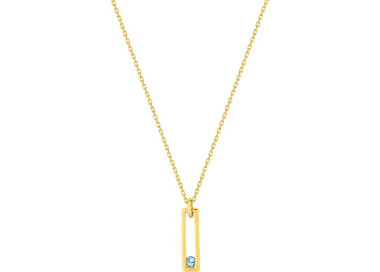 Collier topaze bleue traitée Or Jaune 375