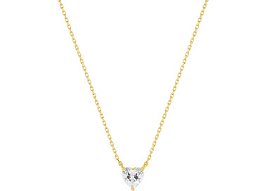 Collier oxyde de zirconium Or Jaune 375