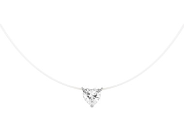 Collier fil nylon oxyde de zirconium Or Blanc 375