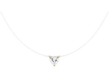 Collier fil nylon oxyde de zirconium Or Jaune 375