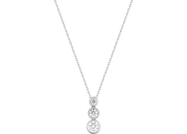 Collier oxyde(s) de zirconium Or Blanc 375